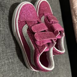 Girls Pink Glitter Vans