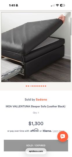 IKEA VALLENTUNA Sleeper sofa (Leather Black)