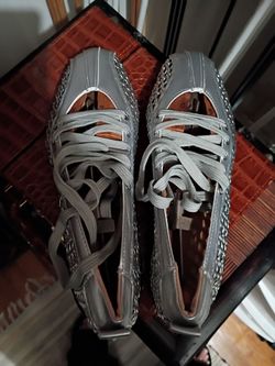 Lace Metallic Silver Shoes