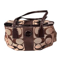 Coach Tote Bag Beige Brown Signature F17424 bag/handbag