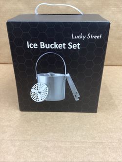 Lucky street ice bucket set stainless steel new