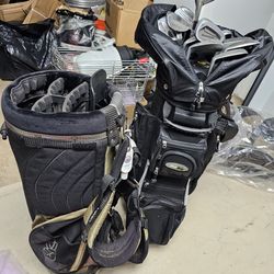 2 Golf Bags and Golf Clubs