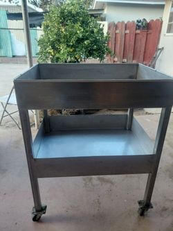 Metal Two-Tier Rolling Cart with Casters