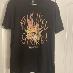 Mythical Kitchen Palm Heel Strike Graphic T-Shirt; Black; Size Medium