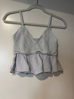 Hollister Light Blue Knit Peplum Crop Top size medium