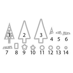 Sizzix triplit die Christmas tree