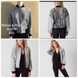 Willow & Root Velvet Bomber Jacket