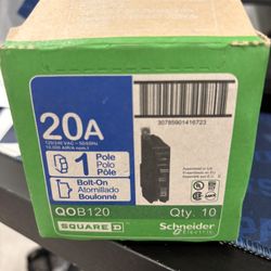 10 Pack- 20 Amp Square D Bolt On Breakers