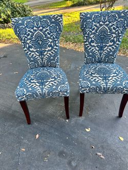 Blue Damask Chairs