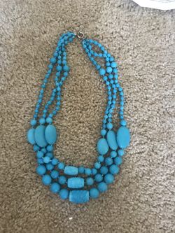 Blue heavy beaded necklace