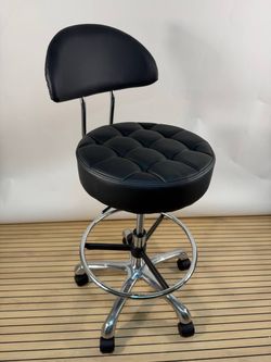 Rolling Salon Chair Adjustable Black