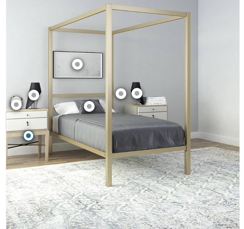 Gold Twin Canopy Bed
