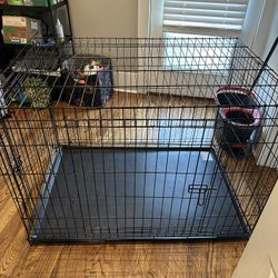 Large Collapsible Dog Kennel - 42”x27”x30”