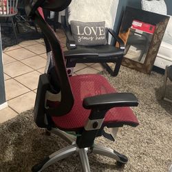 chair hykeb high black red mesh task