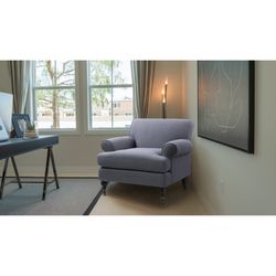 Jennifer Taylor Alana Lawson Accent Arm Chair Metal Casters, Steeple Grey