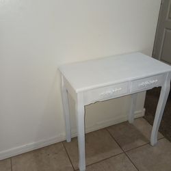 Beautiful Clean white wooden vanity/entry table