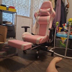 Gaming Chair w/ Foot Rest and Back Massager