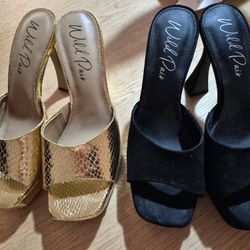 2 Pair Like New Size 8 Wild Pair Platform Heels