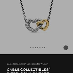 AUTHENTIC! David Yurman Interlocking Heart Necklace