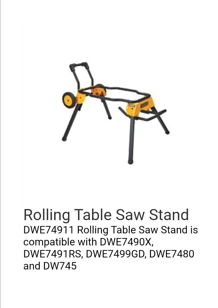 Dewalt Table Saw Rolling Stand