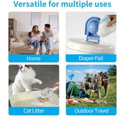 10 Pack Cat Litter Refill Bags Fit for Genie Standard, Plus, and XL+ Litter Disposal Refill Cartridge