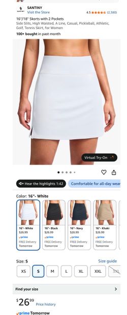 Santiny High Waisted Athletic Skort with Pockets