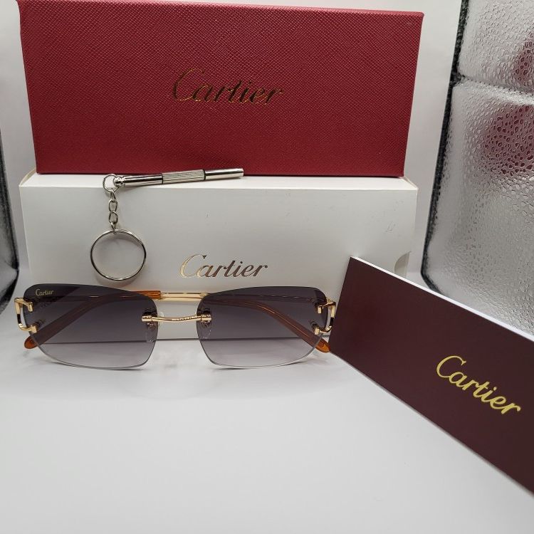 Cartier Rimless Glasses(Gray)