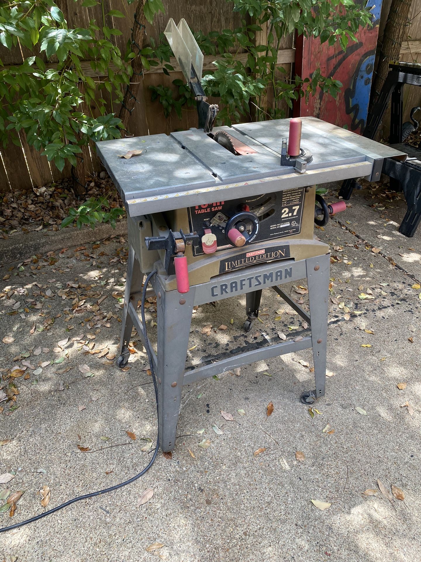 Craftsman Limited Edition 2.7 HP 10 Inch Table Saw Model