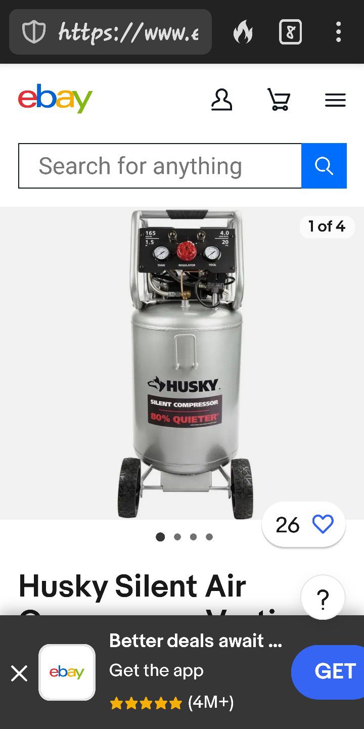 Husky Ultra Quiet 20gal Compressor