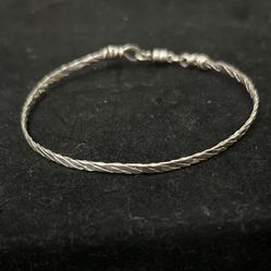 twisted silver bangle