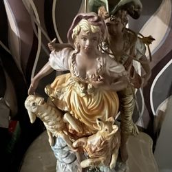 Large Capodimonte Italian Lamps Set Of 2 