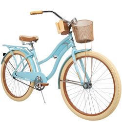 Huffy 24" Women's Nel Lusso Cruiser Bike, 54576, Mint, Wire Basket