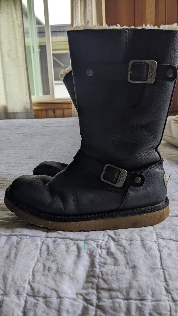 UGG Black Boots Girls Size 3