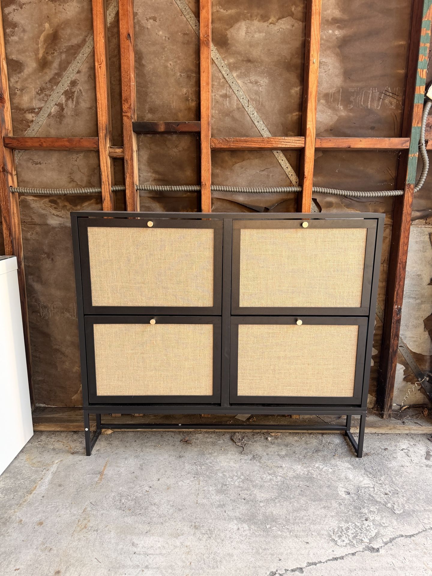 Mid century Modern Shoe Storage Cabinet 
