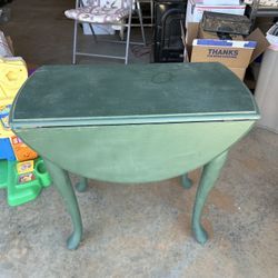 Vintage Wood Side Table With Extensions 