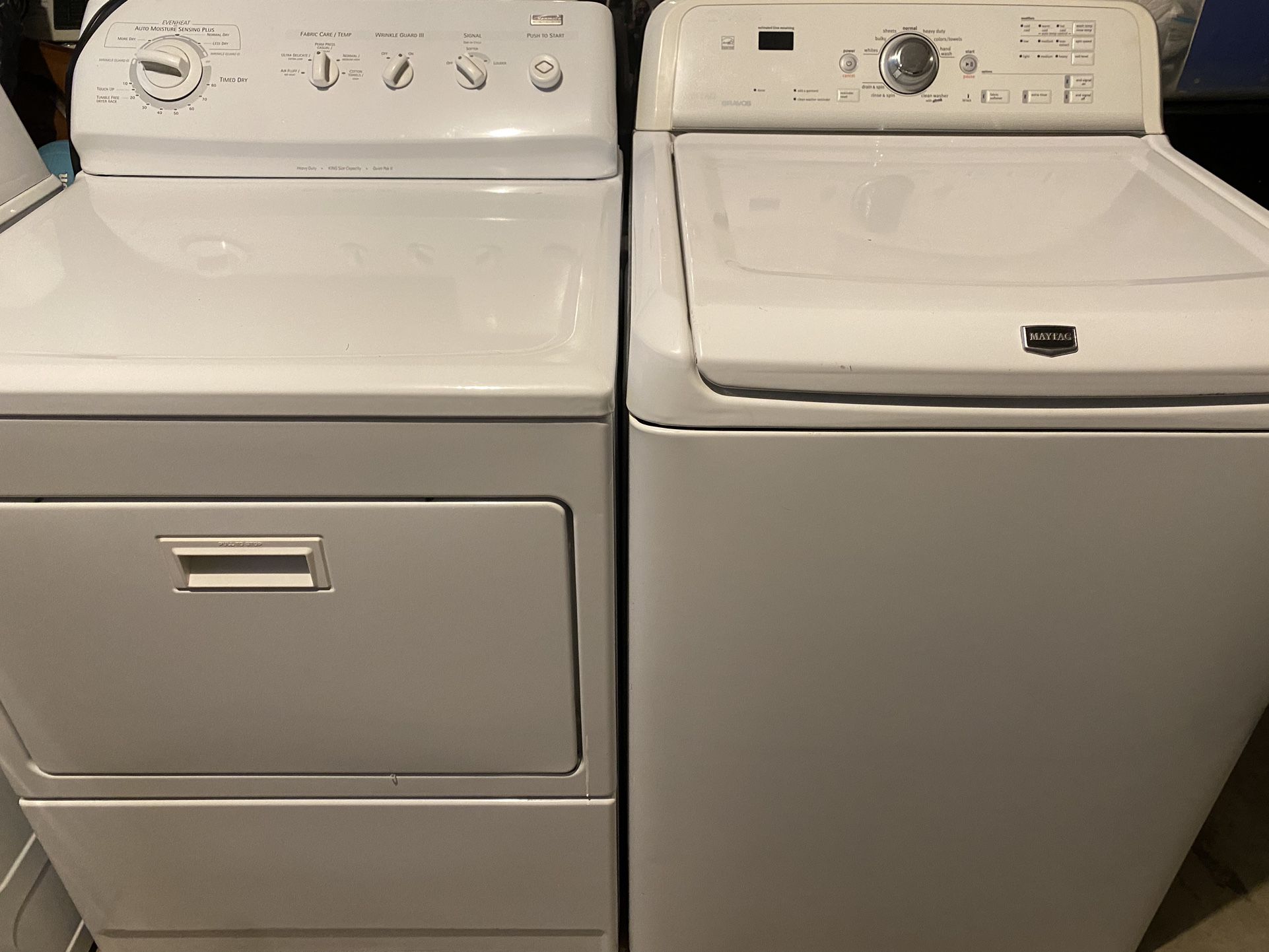 Maytag Washer And Kenmore Gas Dryer
