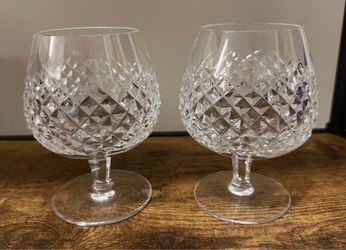 Waterford Crystal Alana Cut Cross Hatch Brandy Balloon Snifter Glass 5.25”
