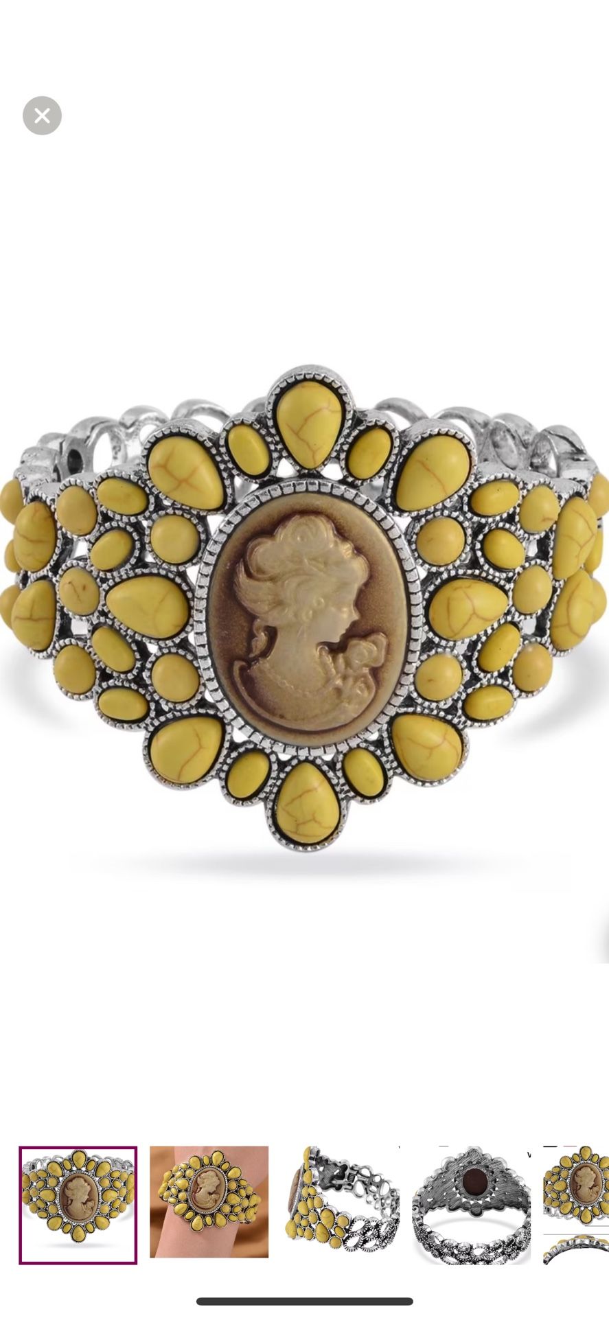 Yellow Cameo Bracelet