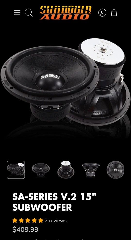 15" SUNDOWN SA V2 SUBWOOFERS