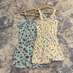 2 New Girls Rompers Size 5