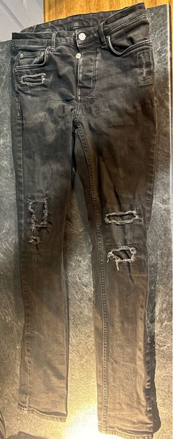 Ksubi Distressed Slim Skinny Jeans - Washed Black (Slightly Used)