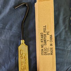 Vintage Brass Damper Open Closed Hook Sign

