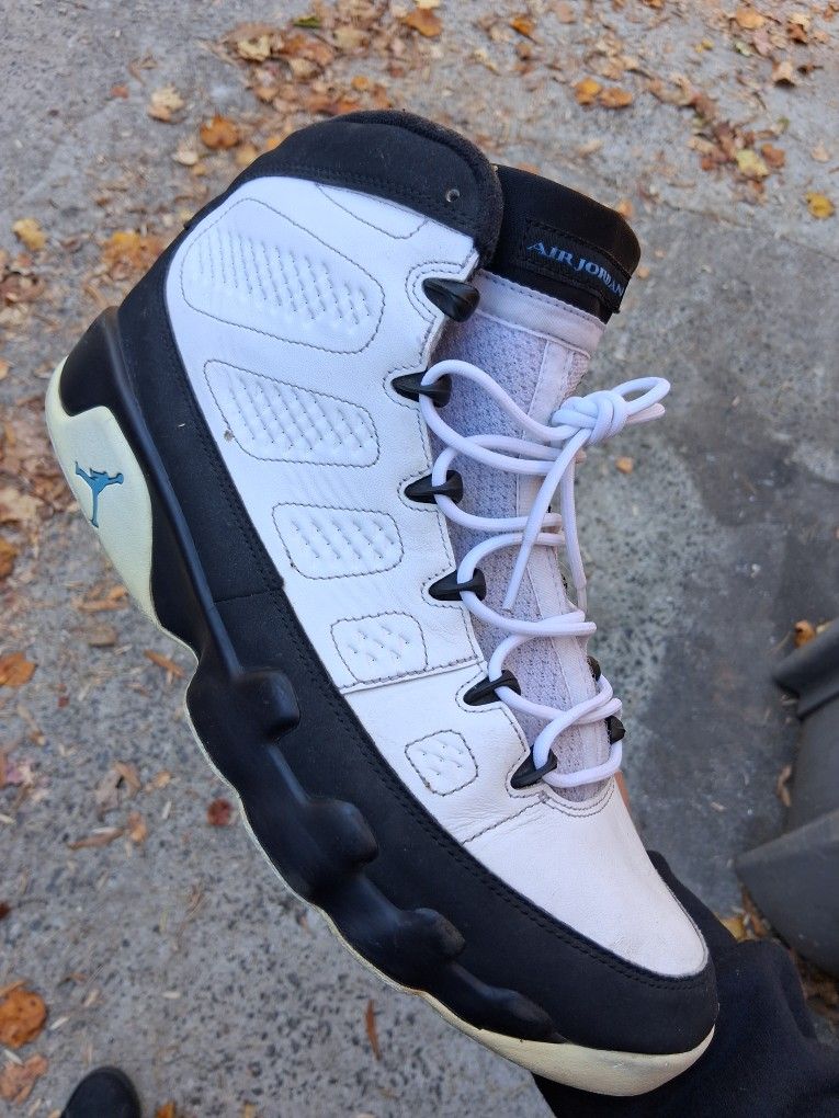 SZ 13" JORDAN 9 RETRO WHITE UNIVRSTY 