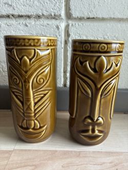 Set of Two Tiki Mugs
