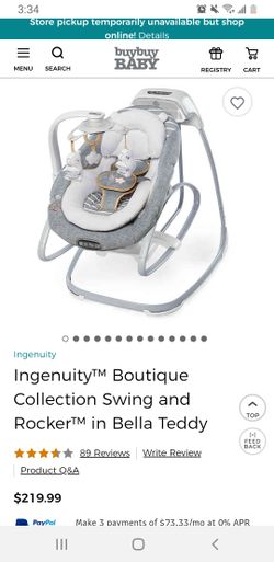 Ingenuity swing,rocker, and bouncy seat