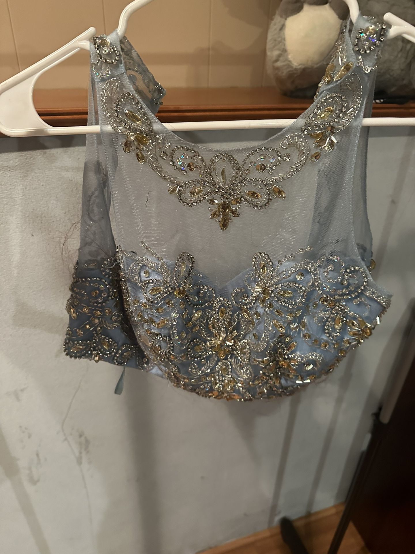 Two Piece Blue Prom Dress For Sale ( Size S)