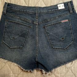 Hudson Women's Light Wash Raw Hem Denim Shorts Size 30x3-Zipper Up Very Good Condition