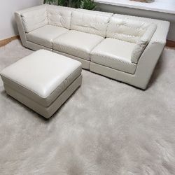 Italian Leather Sofa & Ottoman Delivery Available 