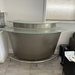 Modern Cocktail Bar - Portable w/ Shelves Cabinet
