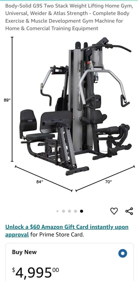 Body-Solid G9S Two Stack Weight Lifting Home Gym, Universal